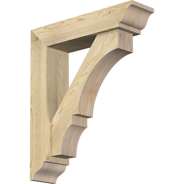 Ekena Millwork Balboa Traditional Rough Sawn Bracket w/ Offset Brace, Douglas Fir, 6"W x 24"D x 28"H BKT0604X24X28BOA01RDF - main